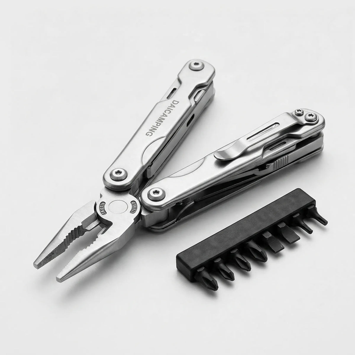 Compact Folding Multi-Tool with Pliers and Screwdriver Bits