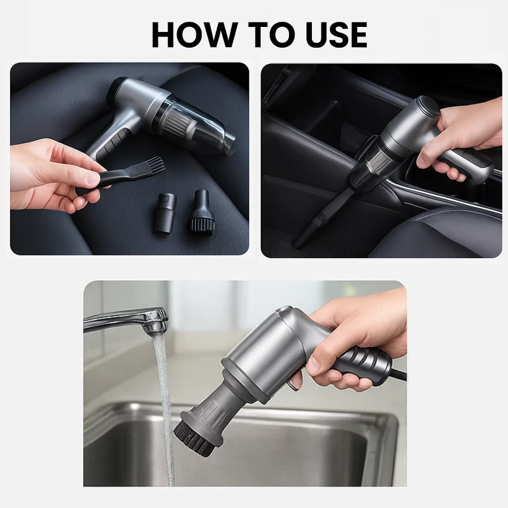 Compact Portable Cordless Car Vacuum Cleaner