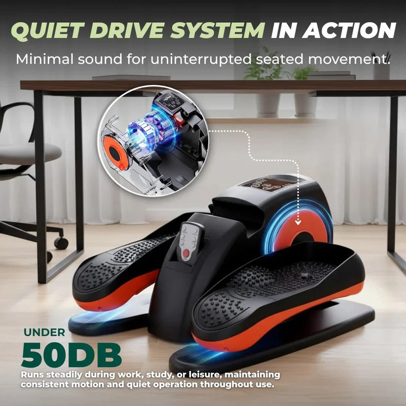 Compact Under-Desk Pedal Exerciser with LCD Screen and Remote Control