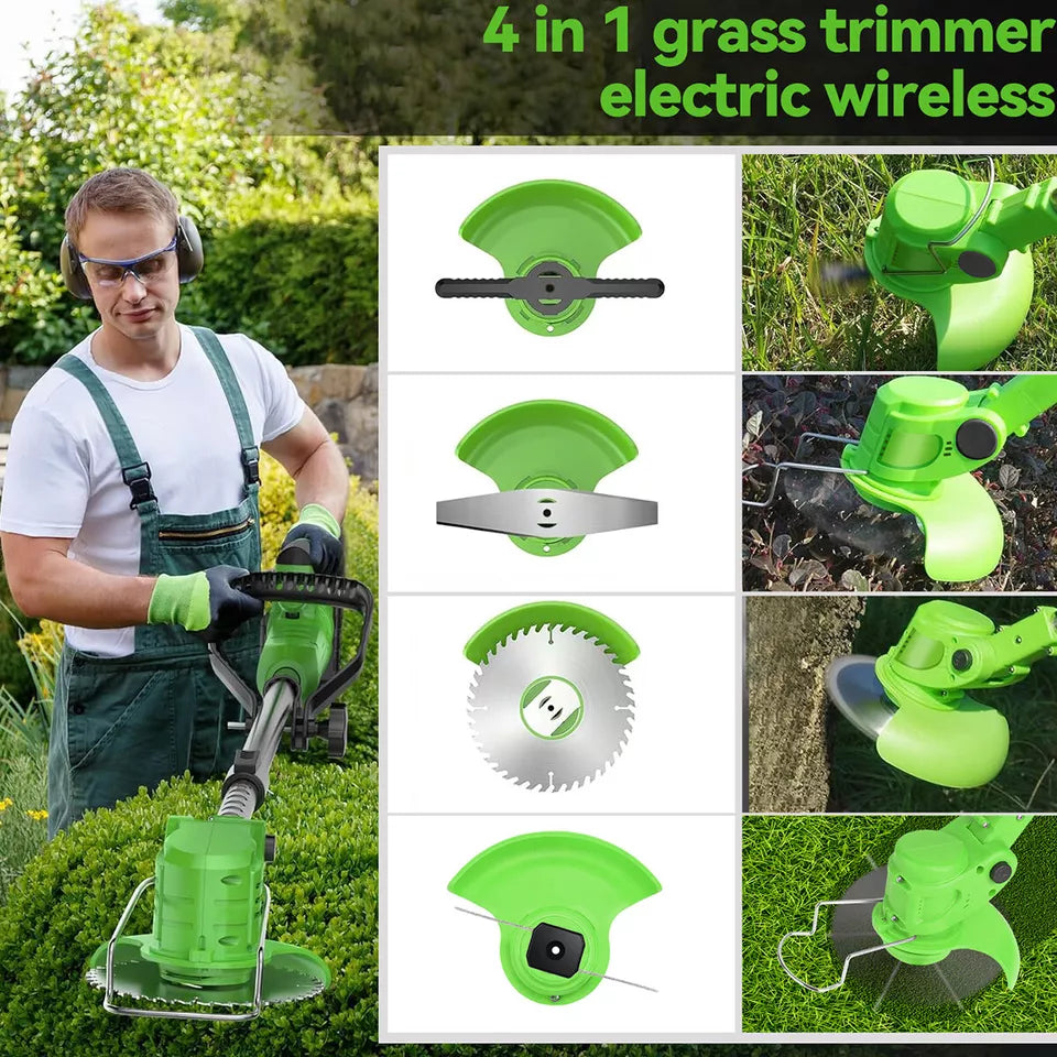 Cordless Battery-Operated Weed Eater and Grass Trimmer