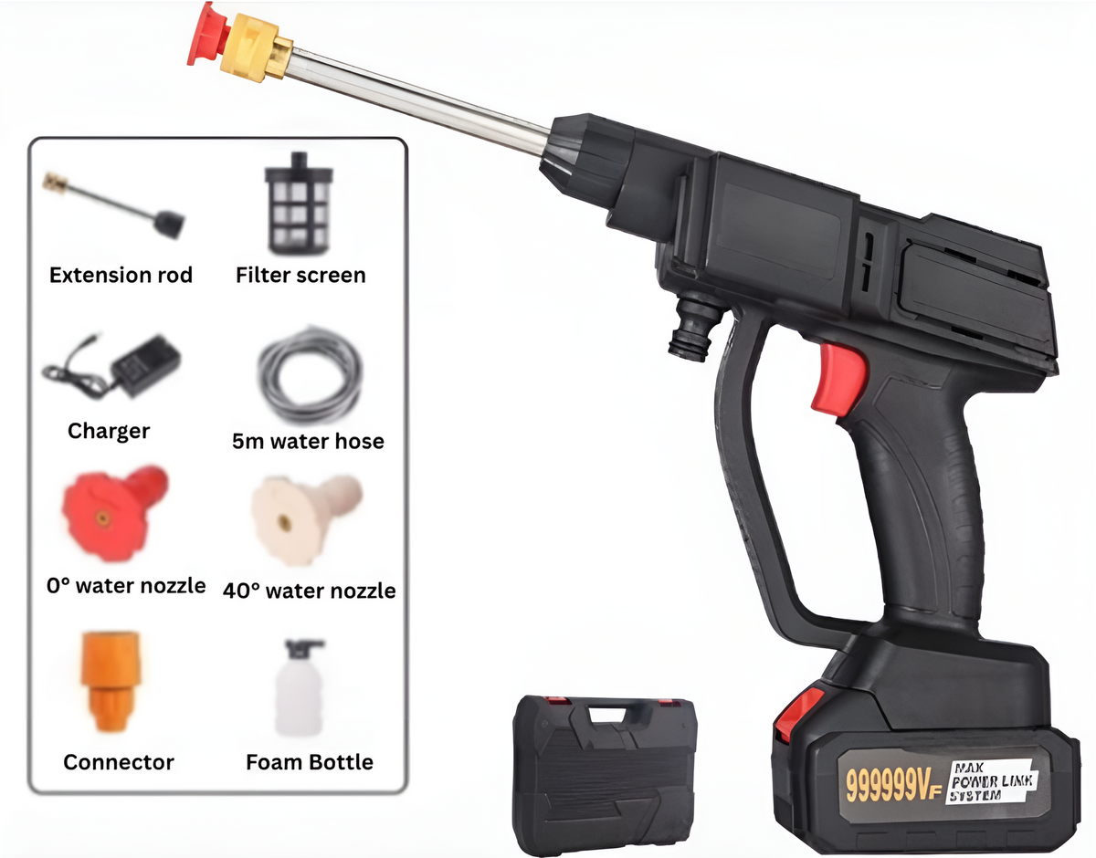 Cordless High-Pressure Cleaner with 2 Batteries