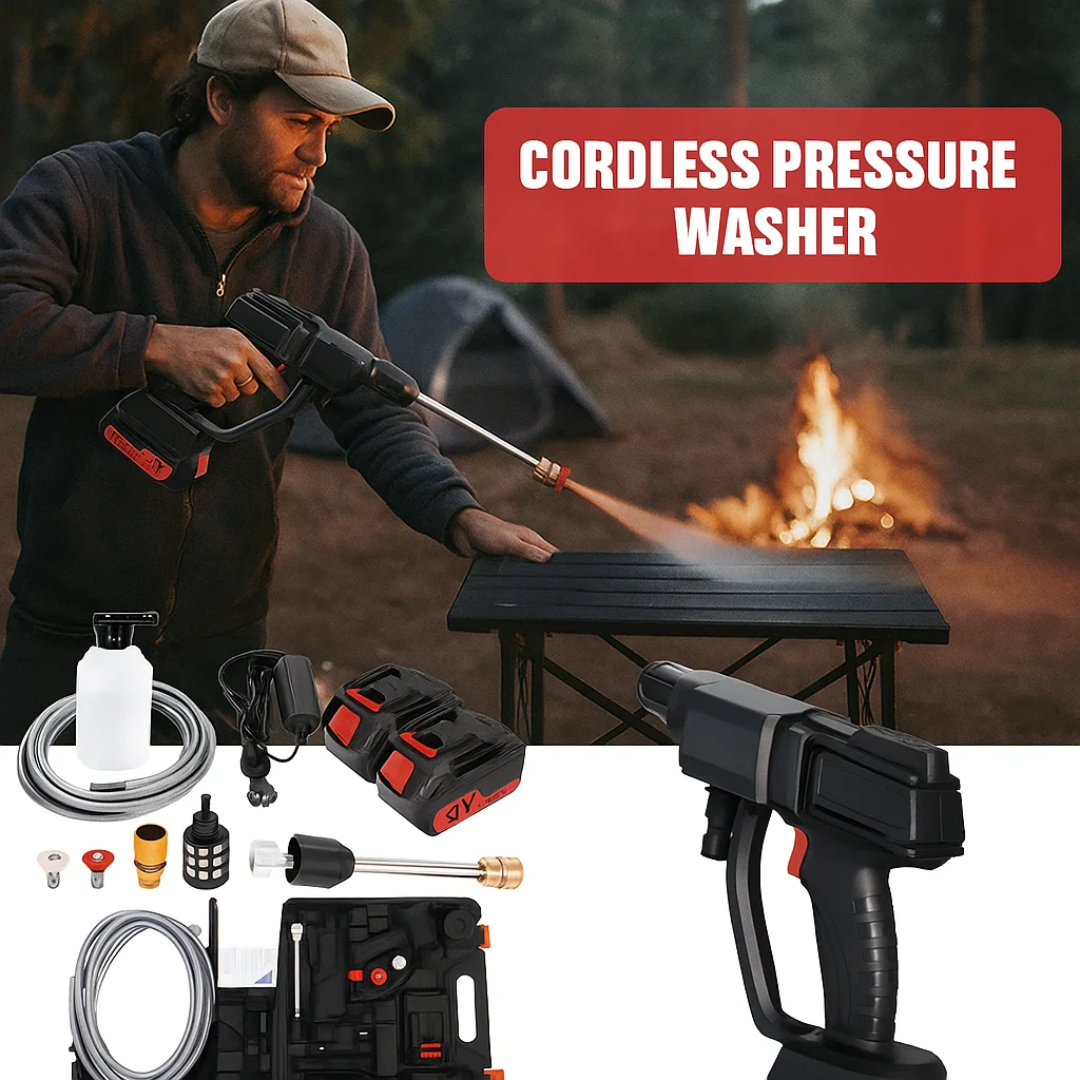 Cordless High-Pressure Cleaner with 2 Batteries