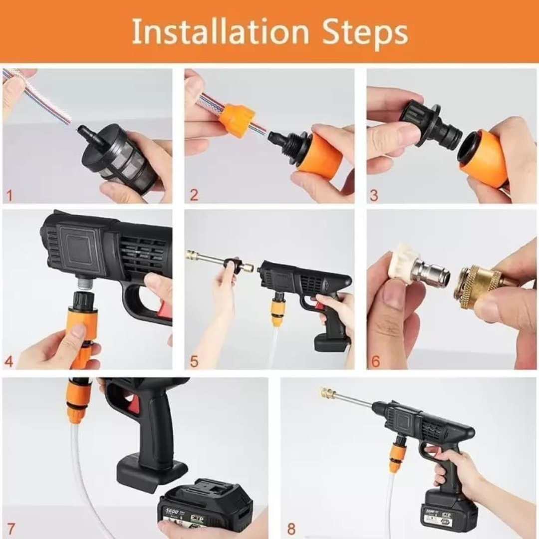 Cordless High-Pressure Cleaner with 2 Batteries