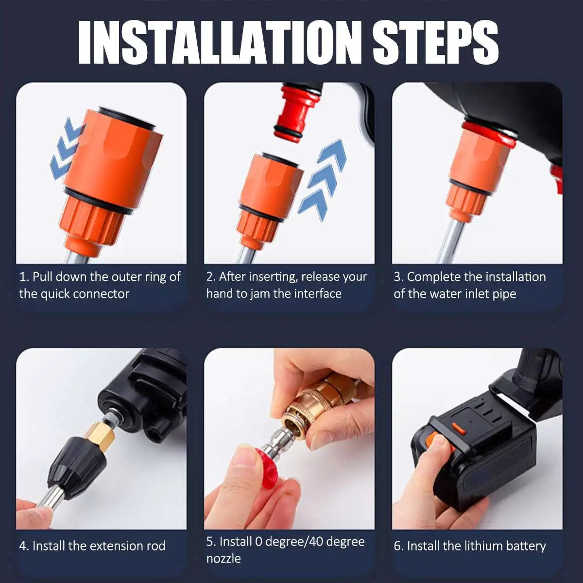 Cordless High-Pressure Cleaner with 2 Batteries