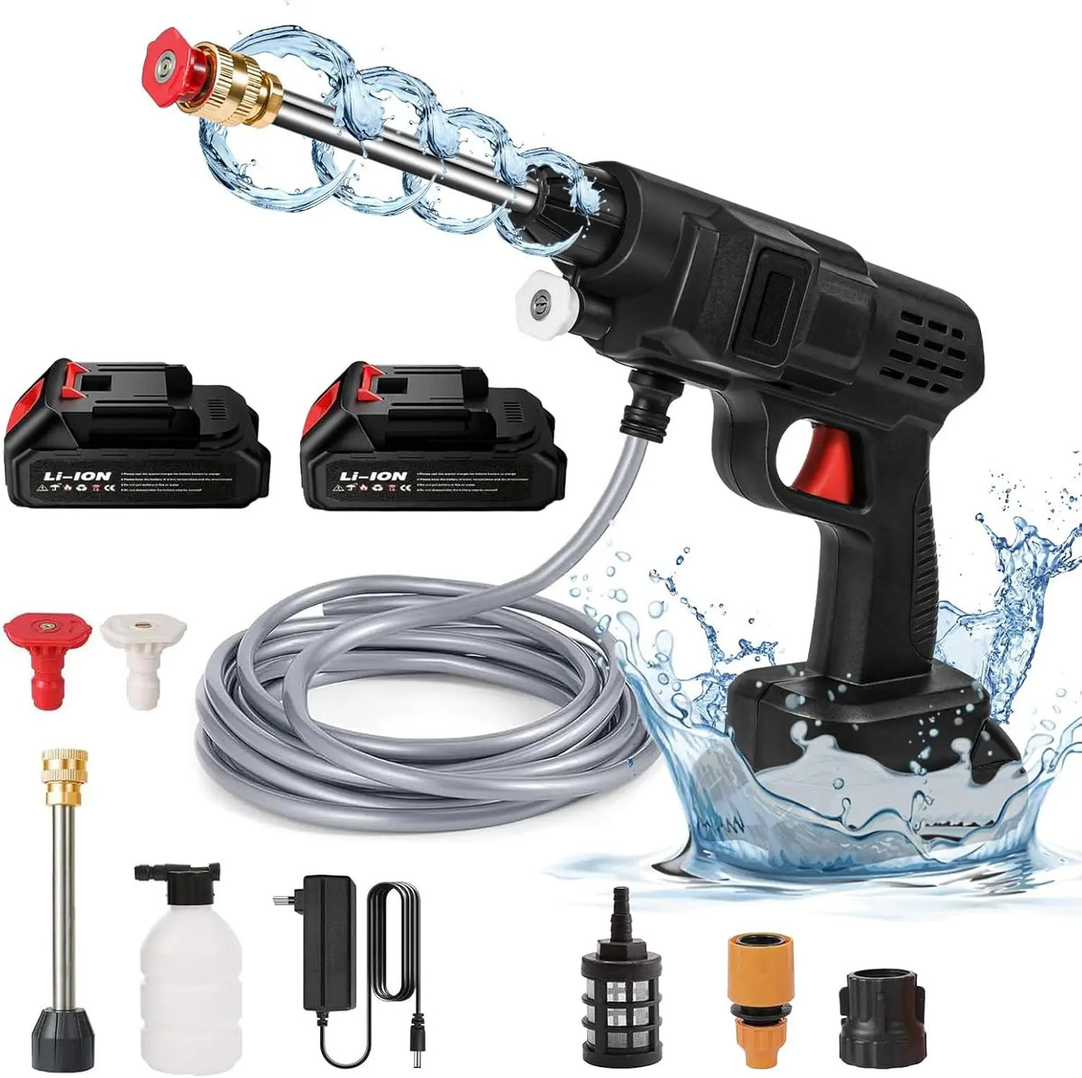 Cordless High-Pressure Washer – Portable Jet Cleaner with Lithium Battery & Adjustable Nozzle