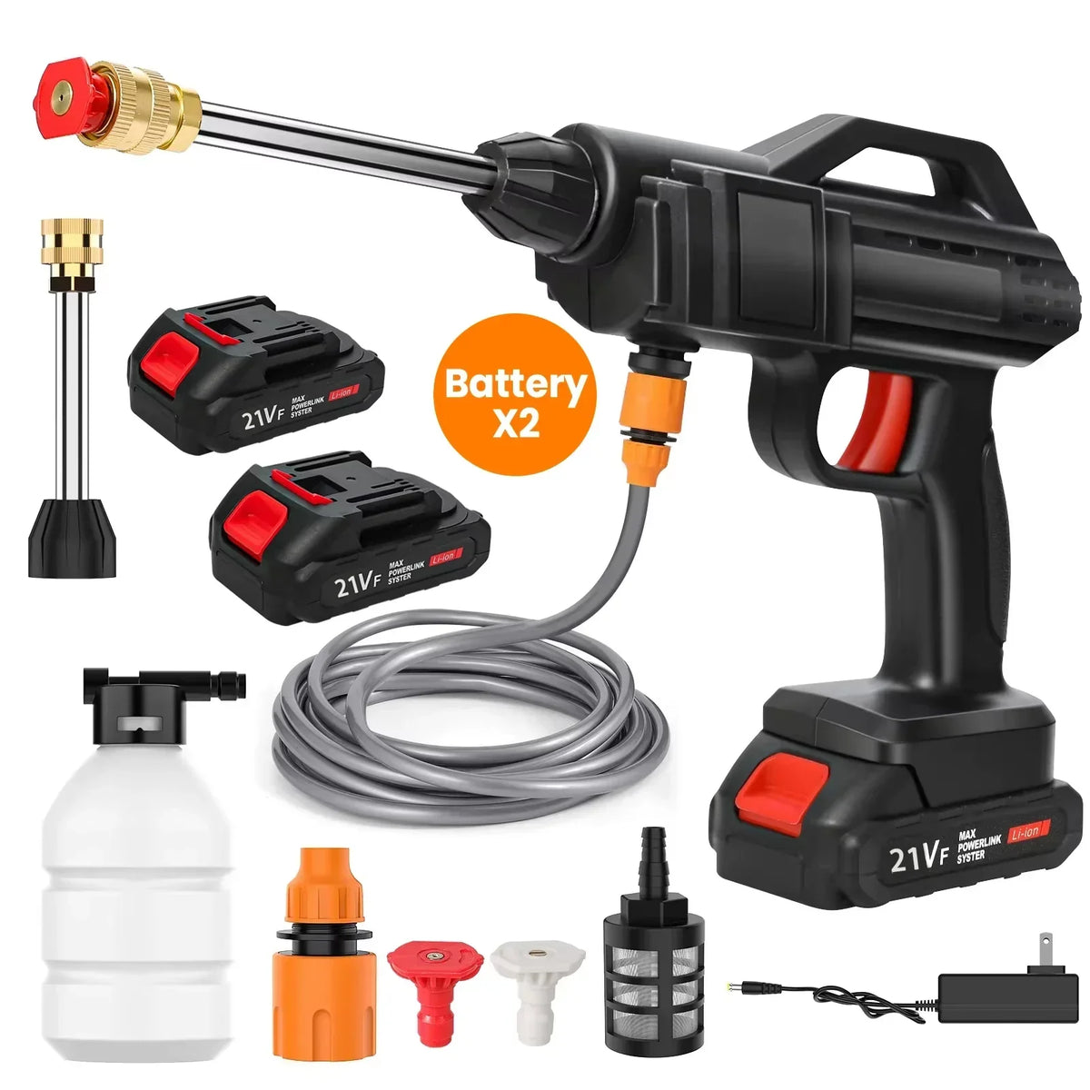 Cordless High-Pressure Washer – Portable Jet Cleaner with Lithium Battery & Adjustable Nozzle