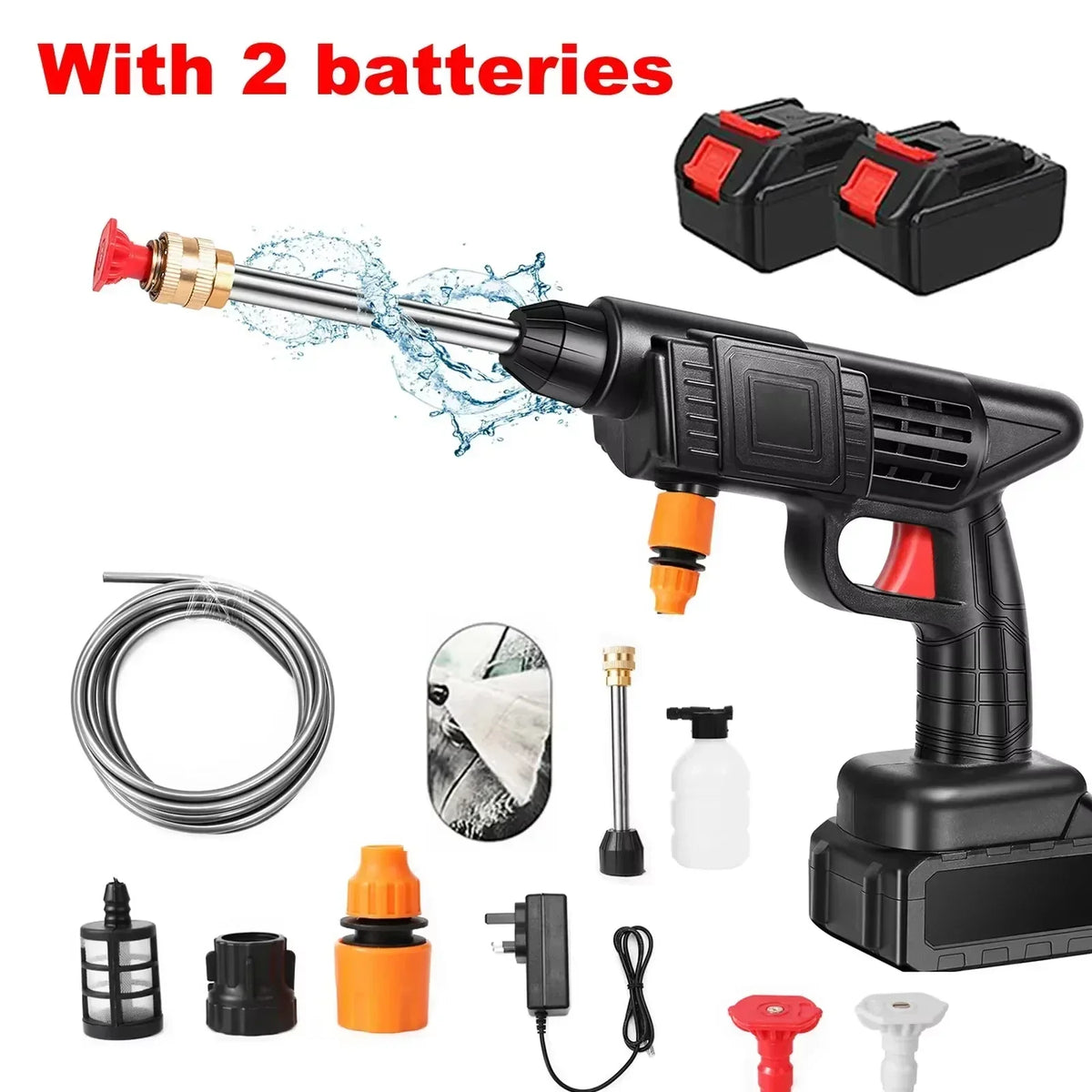 Cordless High-Pressure Washer – Portable Jet Cleaner with Lithium Battery & Adjustable Nozzle