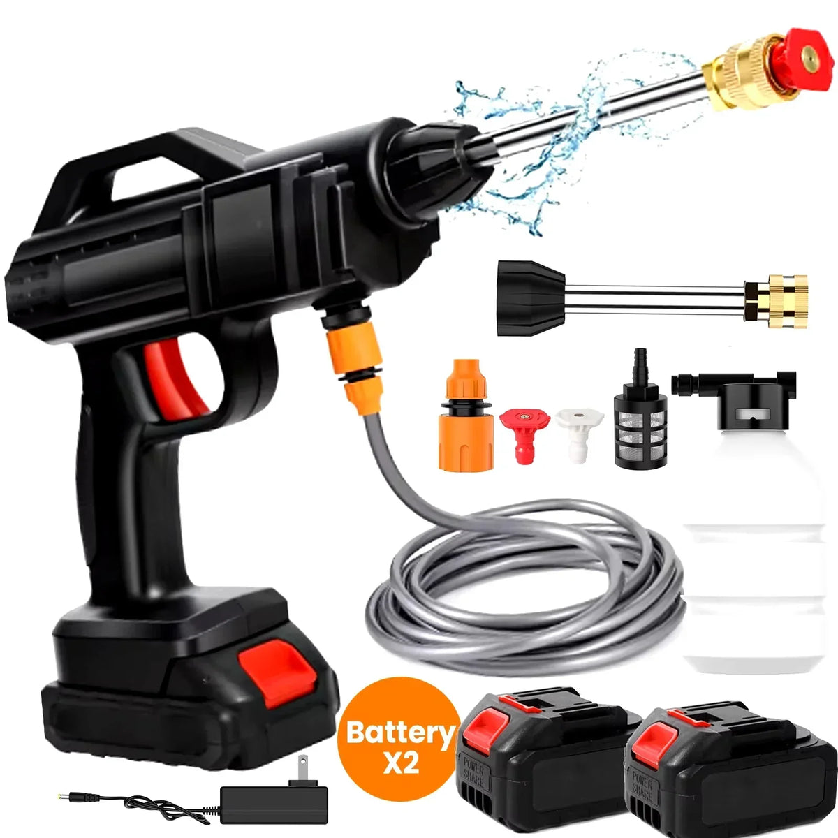 Cordless High-Pressure Washer – Portable Jet Cleaner with Lithium Battery & Adjustable Nozzle