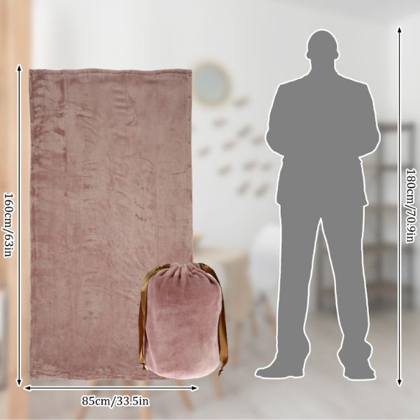 Cordless USB Rechargeable Electric Heated Flannel Throw Blanket