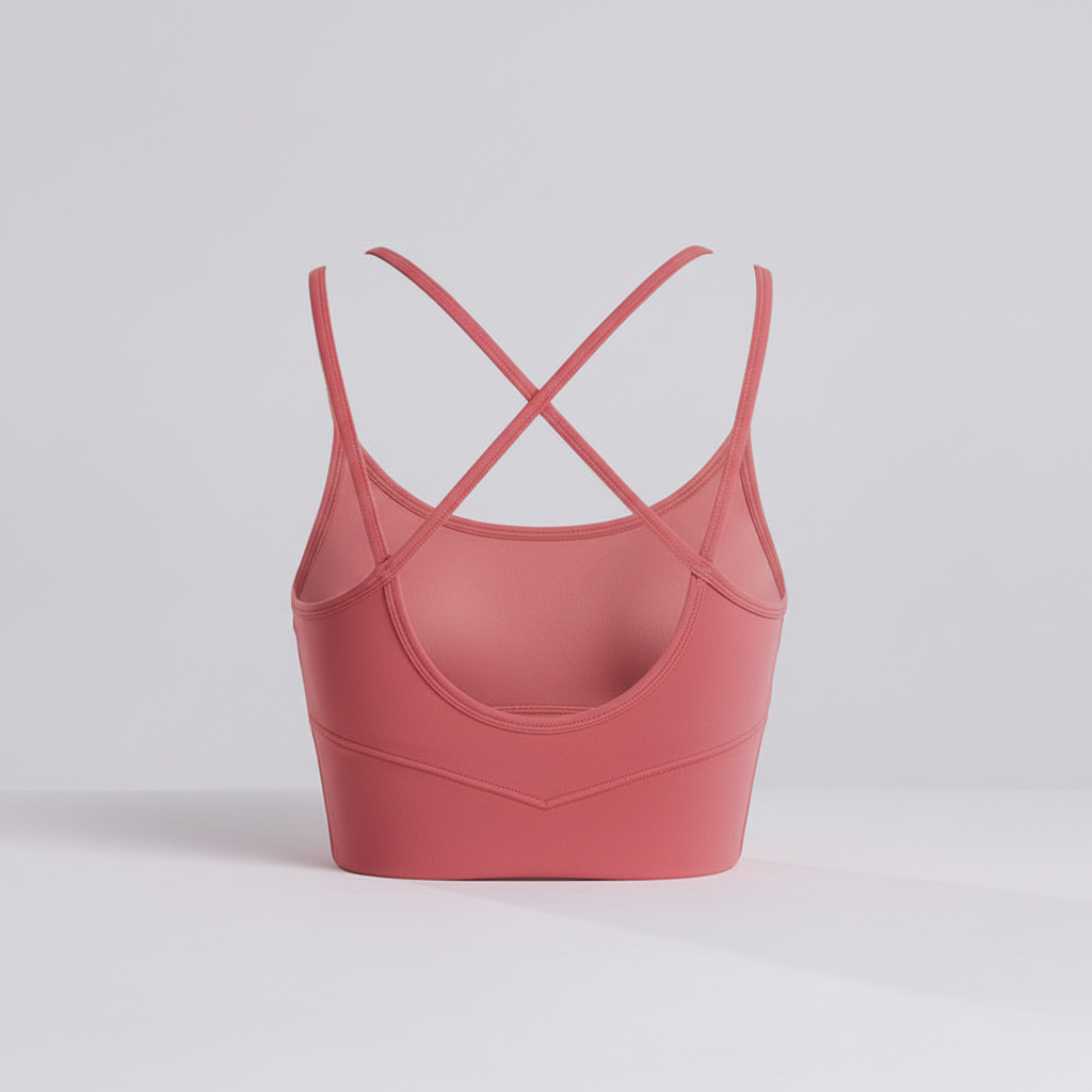 Cropped Sports Bra Top with Criss-Cross Straps