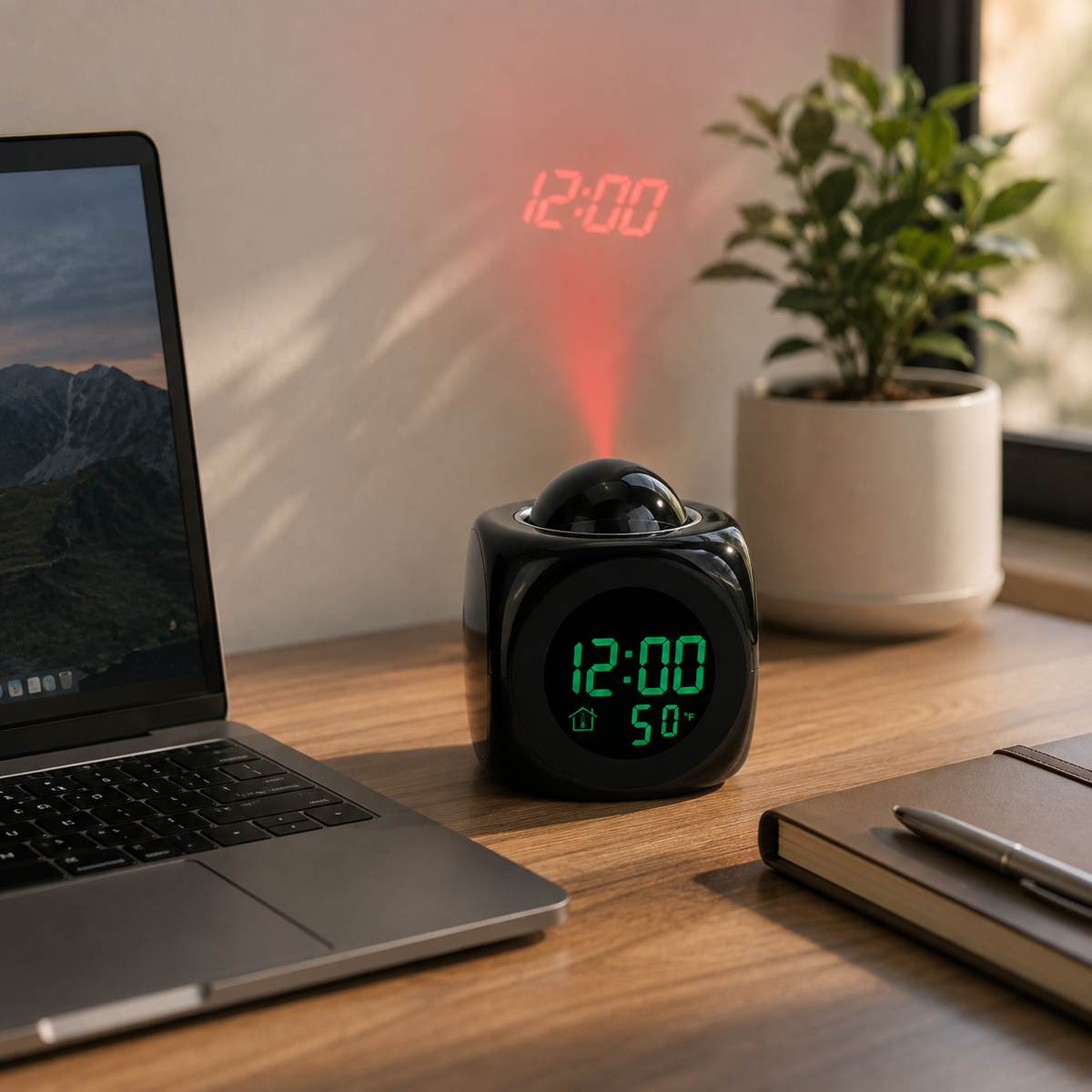 Cube Digital Projection Alarm Clock