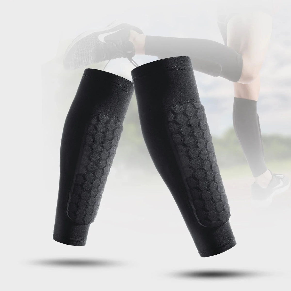 Cushioned Shin Sleeves with Integrated Shockproof Padding & Compression Fit
