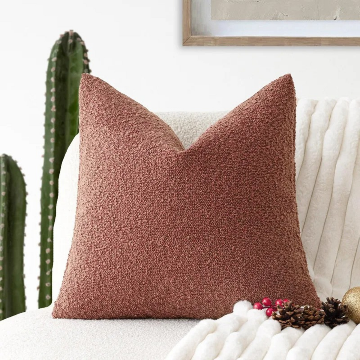 Decorative Bouclé Cushion Cover