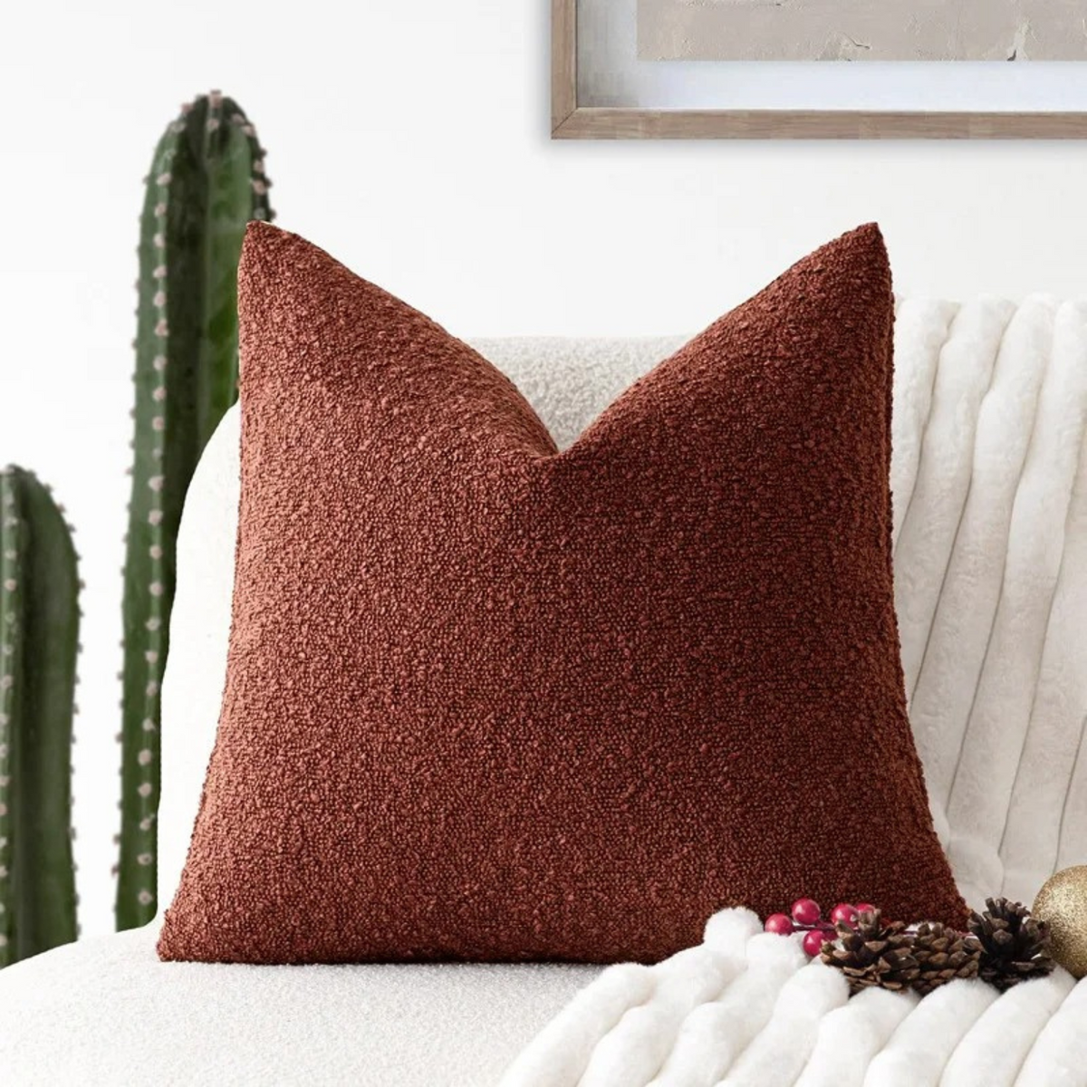 Decorative Bouclé Cushion Cover