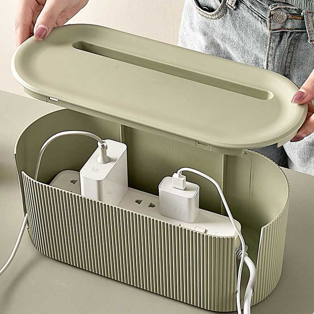 Designer Storage Box | Organizer for Cords, Adapters and Power Strips