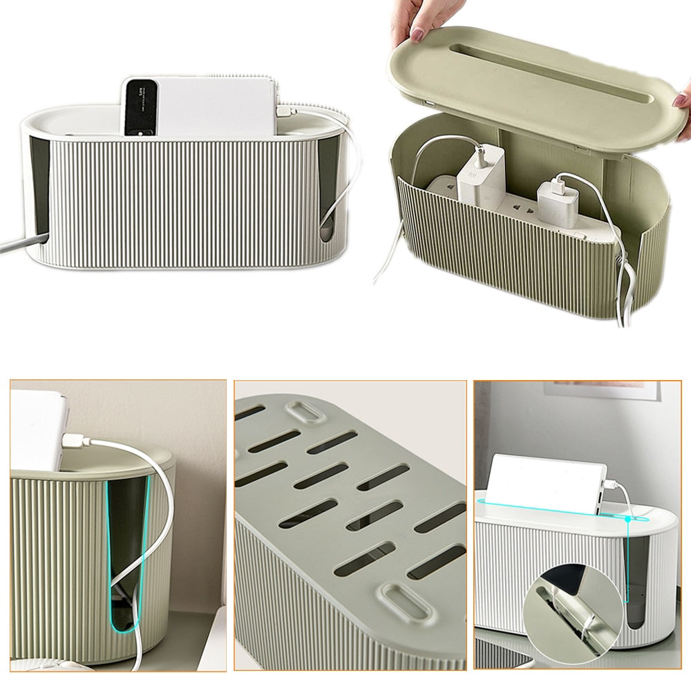 Designer Storage Box | Organizer for Cords, Adapters and Power Strips