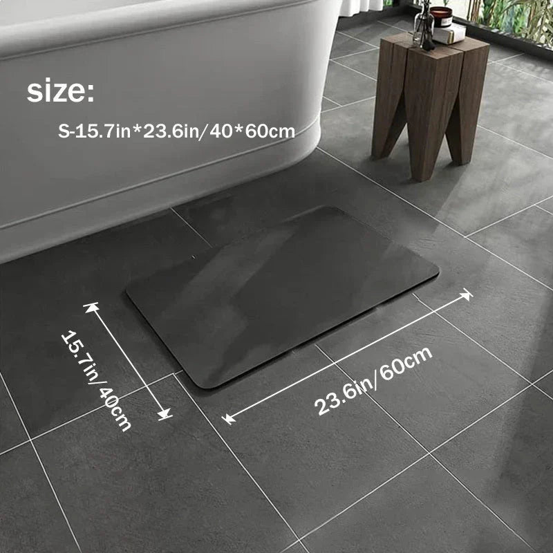 Diatomite Bath Mat - Non-Slip, Quick-Drying