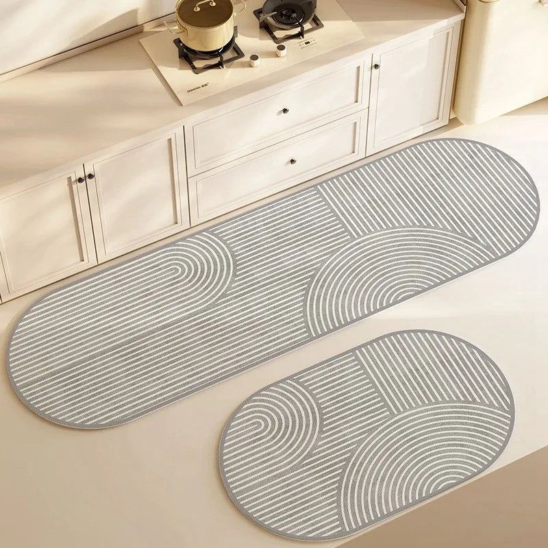 Diatomite Kitchen & Bath Mat | Velvet Finish, Super Absorbent & Non-Slip | Washable & Durable