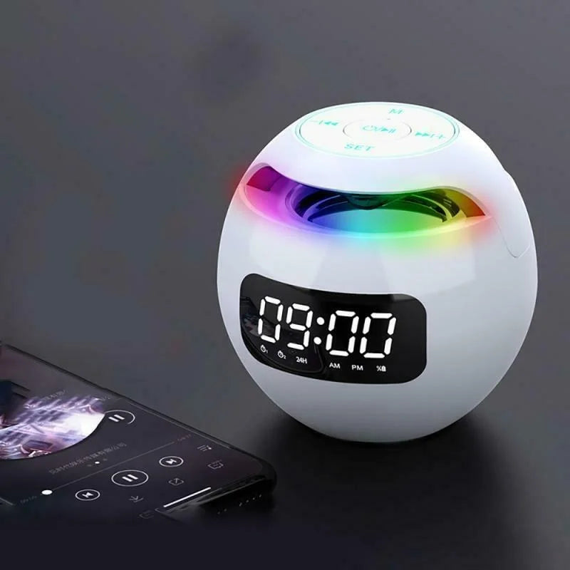 Digital LED Alarm Clock with Bluetooth Speaker and Colorful Night Light – Motion Sensor, Rechargeable, 5W Sound