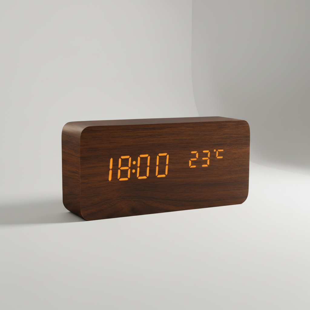 Digital Wooden Tabletop Clock