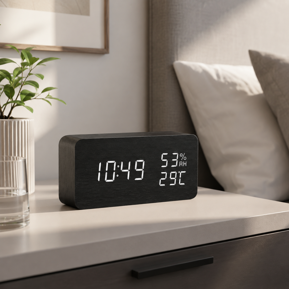 Digital Wooden Tabletop Clock