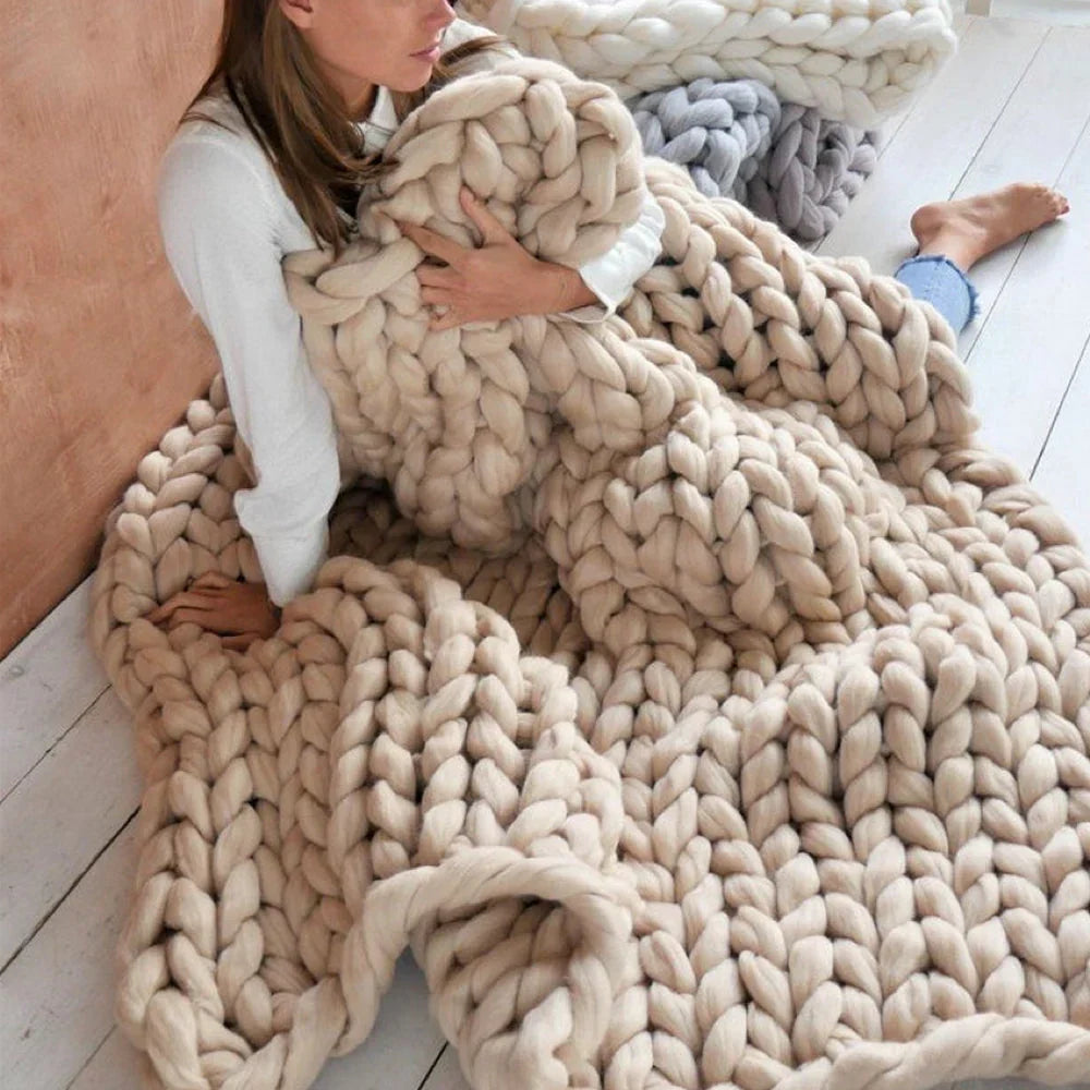 DIY Chunky XL 1000g Wool Yarn for Soft Blankets