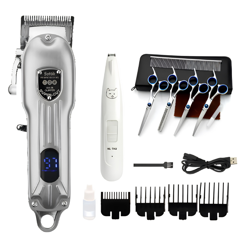 Dog Grooming Kit with Clippers & Scissors