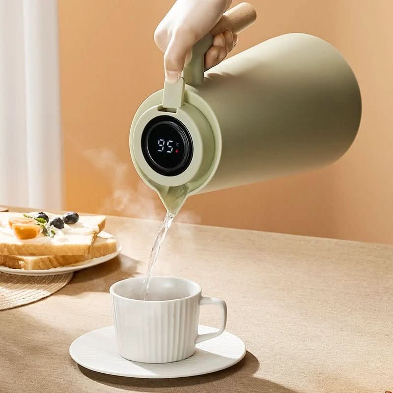 Double-Wall Stainless Steel Thermal Carafe with Digital Display - 1L