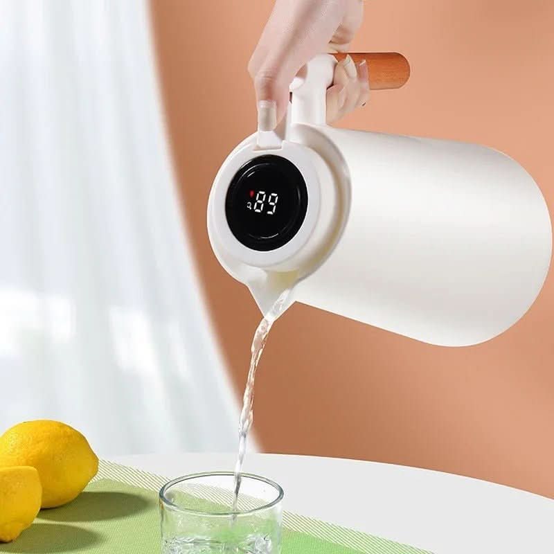 Double-Wall Stainless Steel Thermal Carafe with Digital Display - 1L
