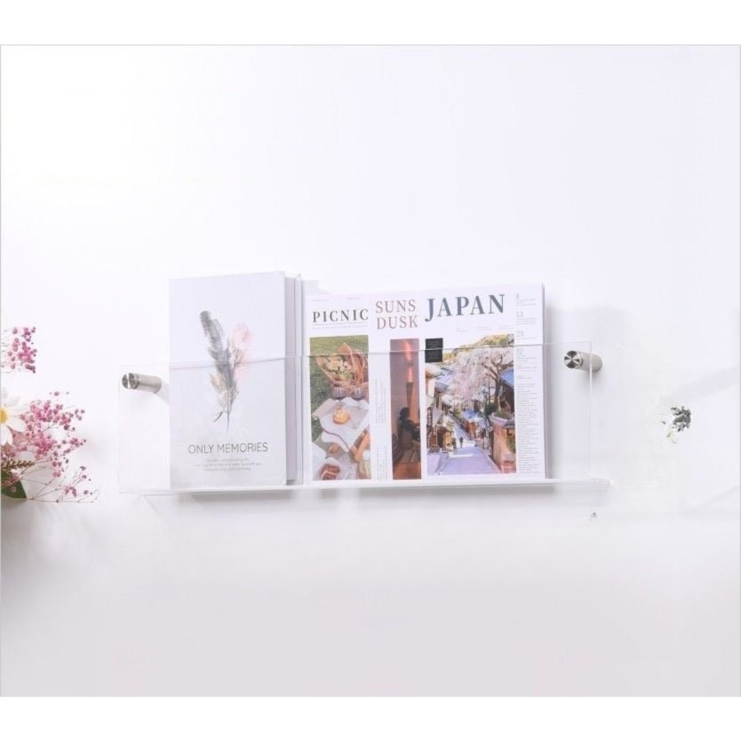 Eco-Friendly Wall-Mounted Acrylic Magazine Rack
