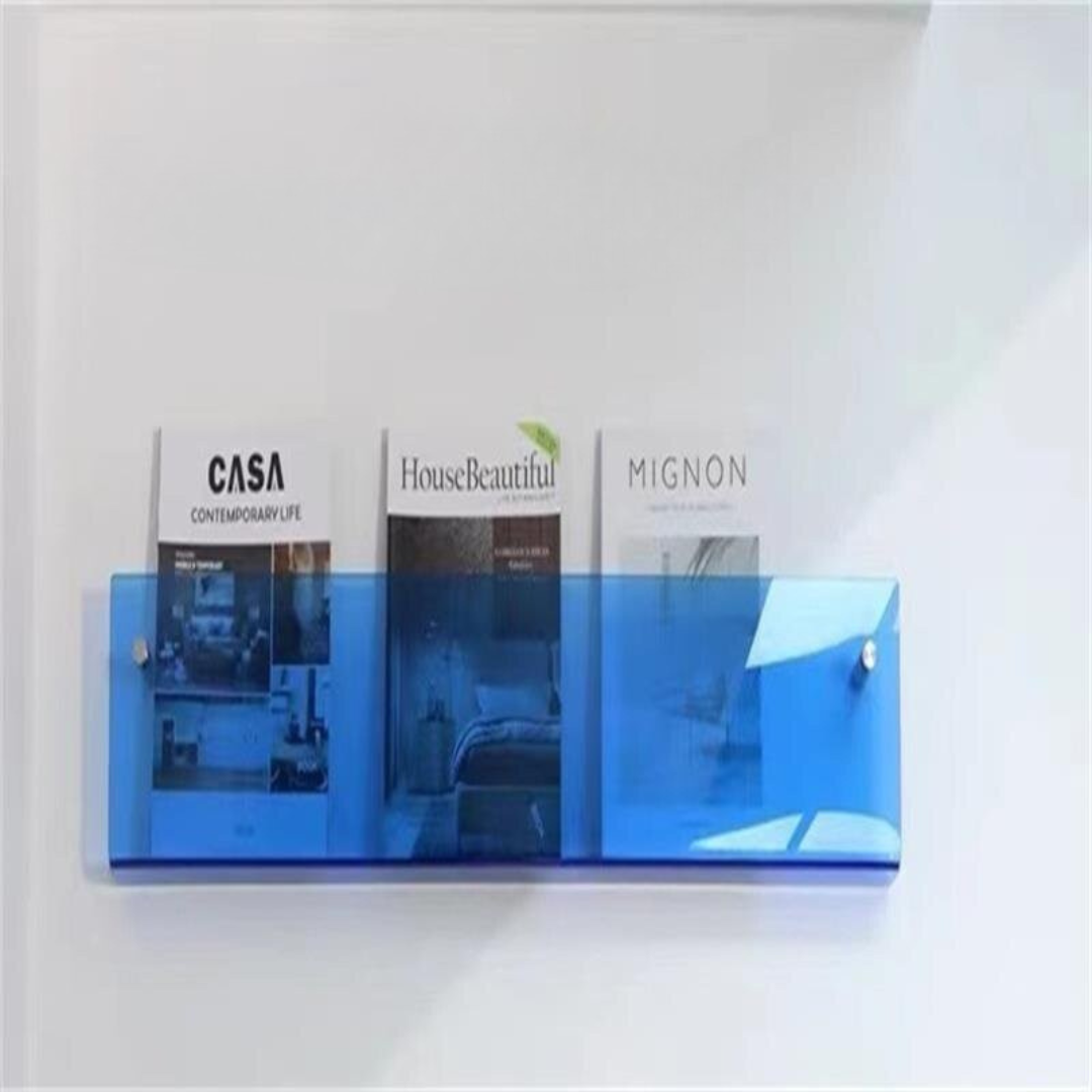 Eco-Friendly Wall-Mounted Acrylic Magazine Rack
