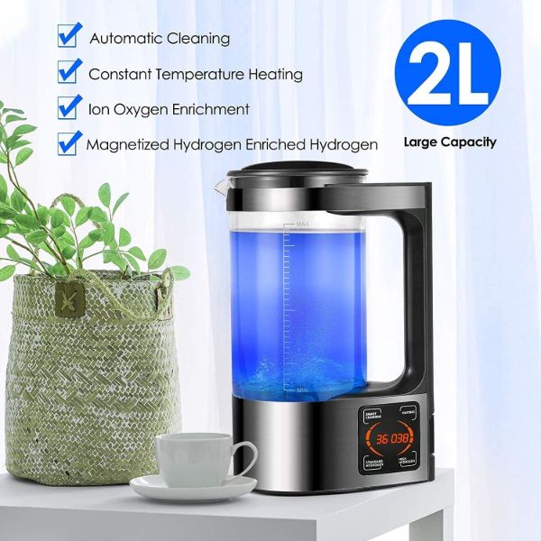 Electric Hydrogen Water Purifier and Ionizer with Alkaline pH Boost and Adjustable Timer