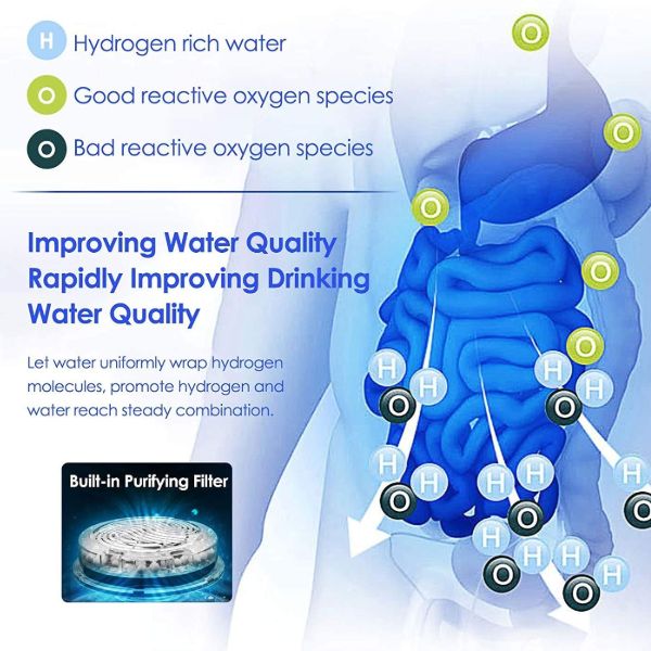 Electric Hydrogen Water Purifier and Ionizer with Alkaline pH Boost and Adjustable Timer