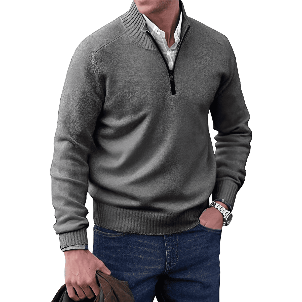 Elegant Autumn Zip Sweater