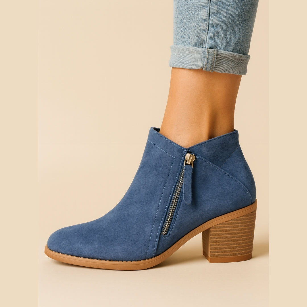 Elegant Block Heel Ankle Boots