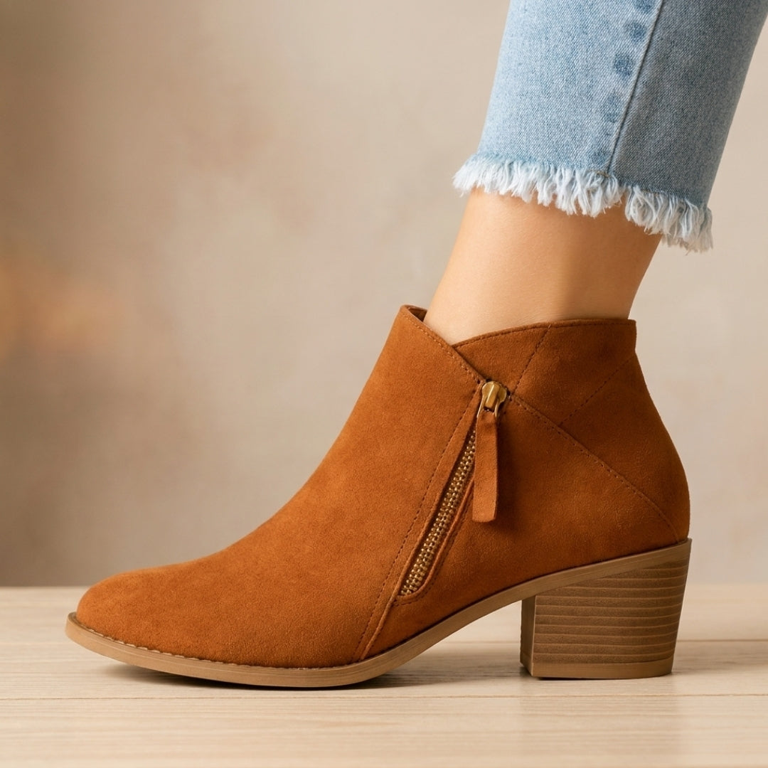 Elegant Block Heel Ankle Boots