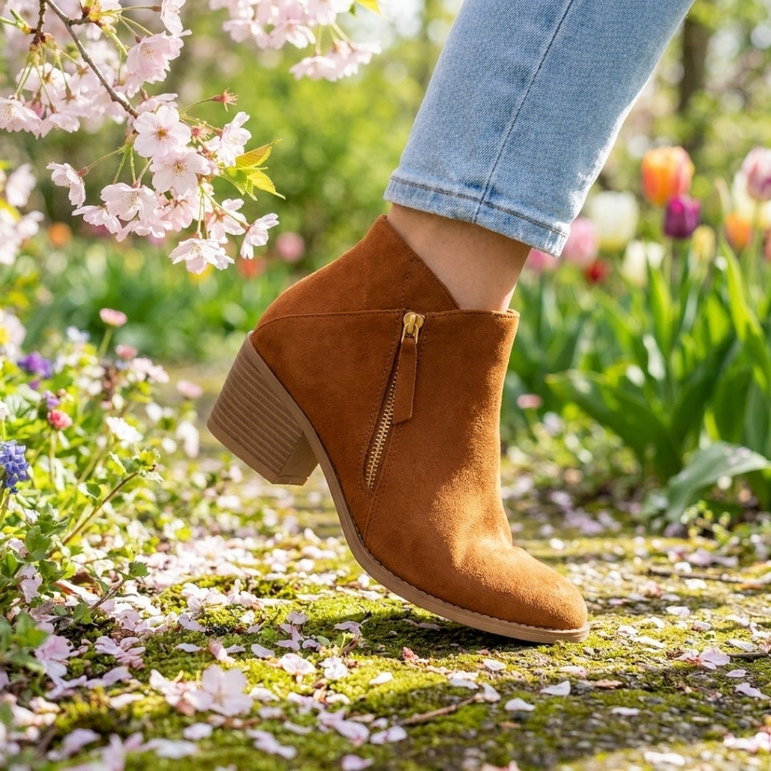 Elegant Block Heel Ankle Boots