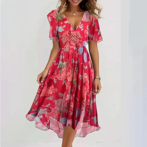 Elegant Flowy Floral Summer Dress