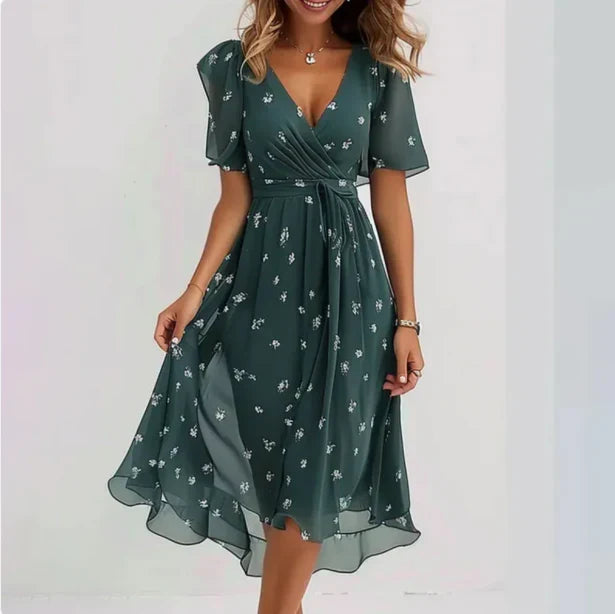 Elegant Flowy Floral Summer Dress