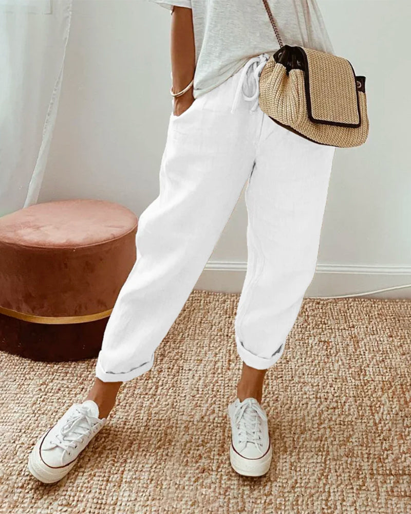 Elegant High-Waisted Breathable Moisture-Wicking Trousers
