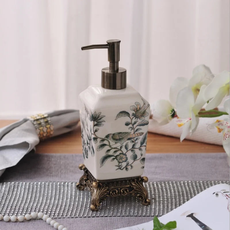 Elegant Resin Bathroom Soap Dispenser – Modern Liquid Soap Container with Stylish Design