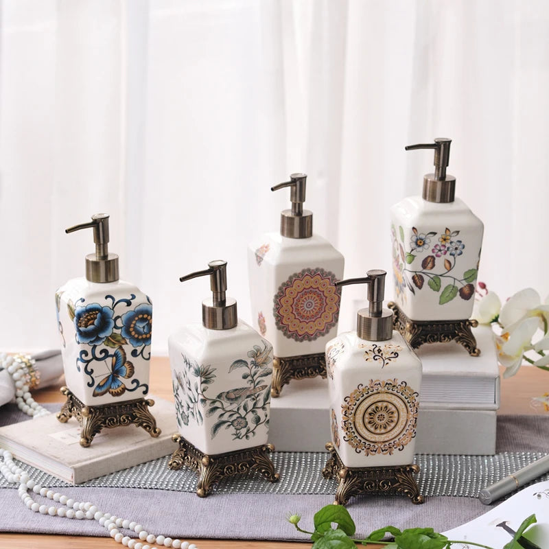 Elegant Resin Bathroom Soap Dispenser – Modern Liquid Soap Container with Stylish Design