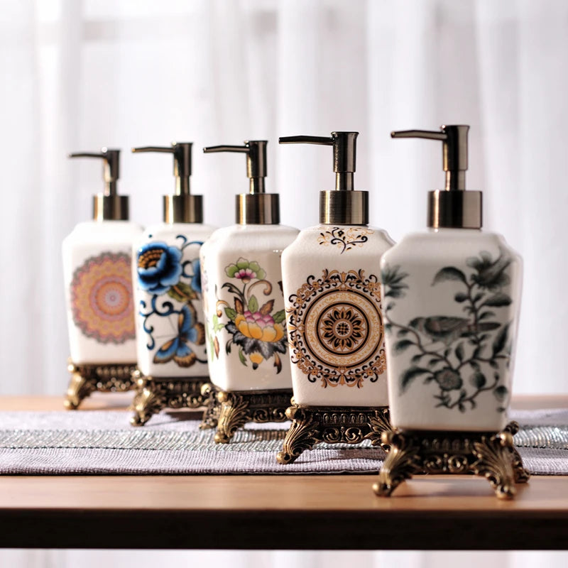 Elegant Resin Bathroom Soap Dispenser – Modern Liquid Soap Container with Stylish Design