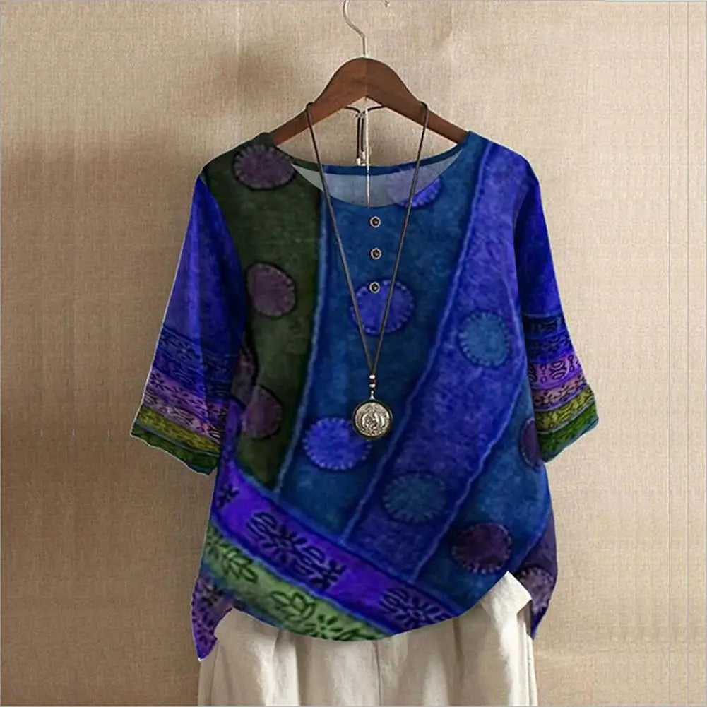 Elegant Round-Neck Blouse