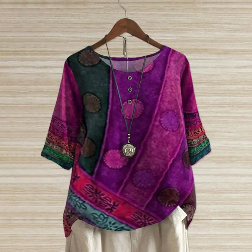Elegant Round-Neck Blouse