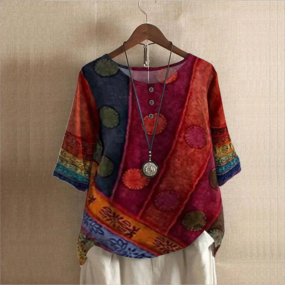 Elegant Round-Neck Blouse