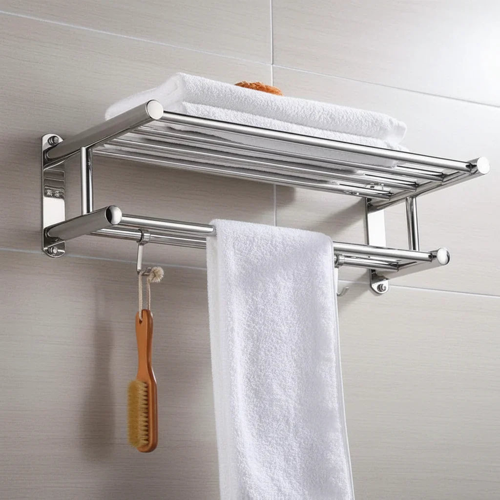 Elegant Space-Saving Stainless Steel Towel Rack