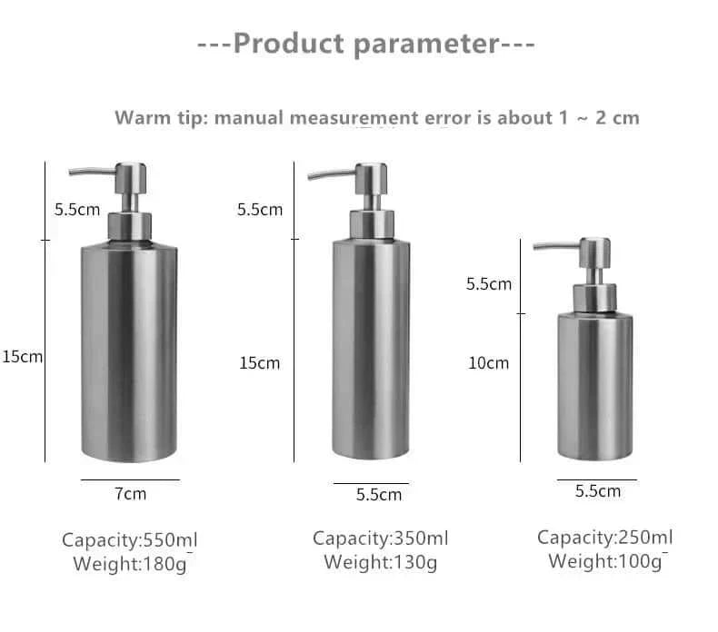 Elegant Stainless Steel Hand Pump Soap Dispenser