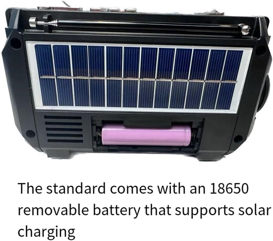 Emergency Radio with Built-in Power Bank – Hand Crank, Solar & USB Charging, AM/FM, LED Flashlight & SOS Alert