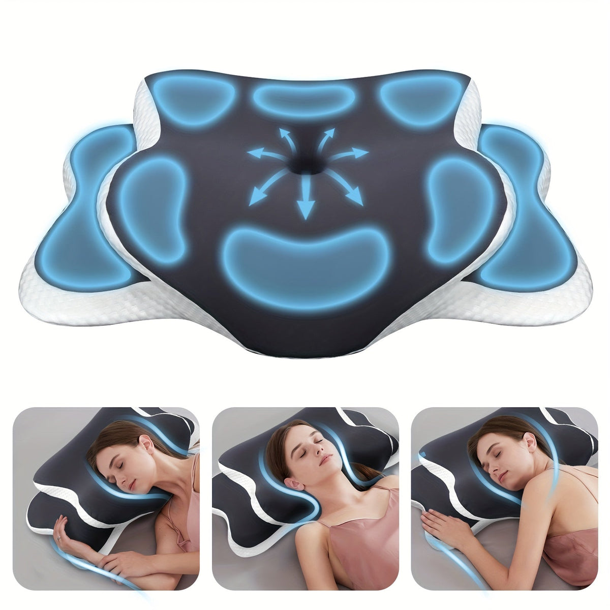 Ergonomic Memory Foam Neck Pillow – For Optimal Comfort and Support at Night